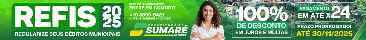prefeitura sumaré BANNER - REFIS 2025 - 1170 X 130 PX